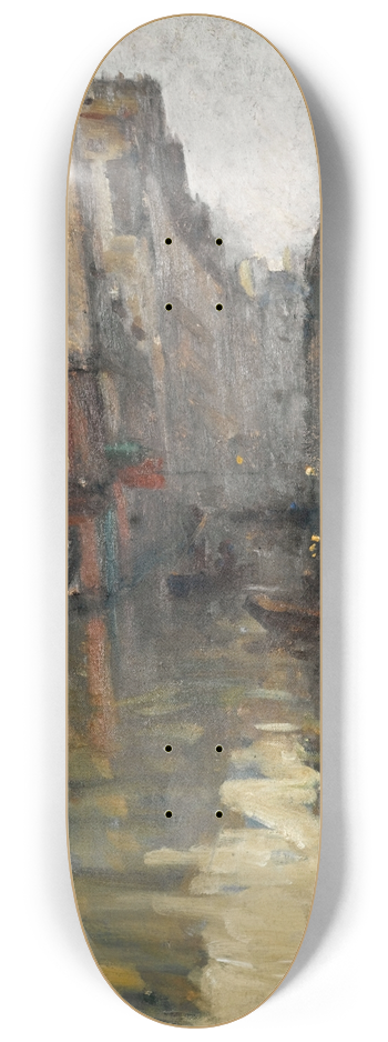Germain Eugne Bonneton - La rue Matre-Albert (inondations de 1910) 8.25 inch art skate deck