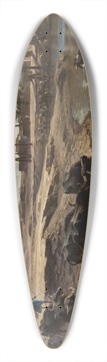 Lon-Adolphe-Auguste Belly - Buffaloes Bathing In The Nile 39.3 inch art pintail longboard deck
