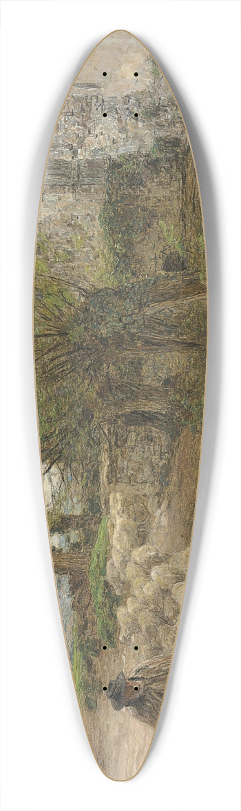 Lon Augustin Lhermitte - Sortie Du Troupeau Du Rue Chailly 39.3 inch art pintail longboard deck