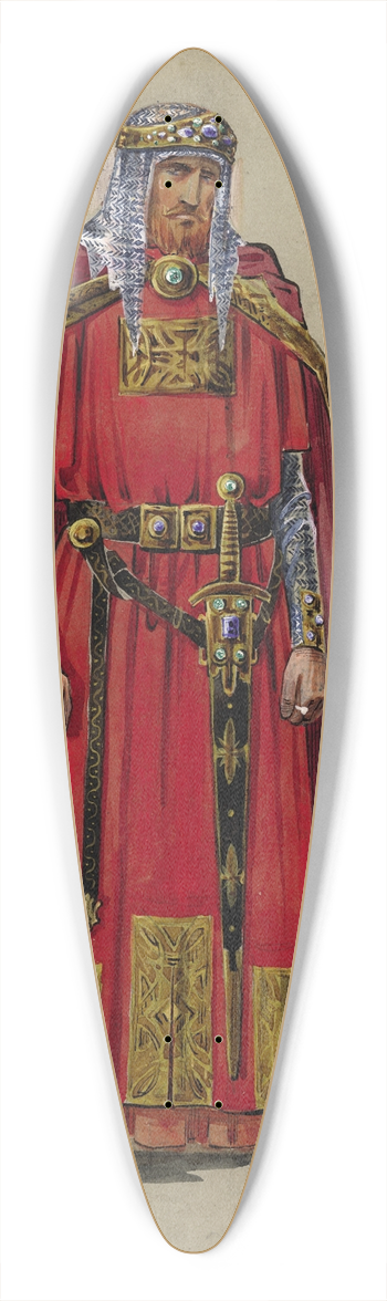 Lon Bakst - Medieval Prince 39.3 inch art pintail longboard deck