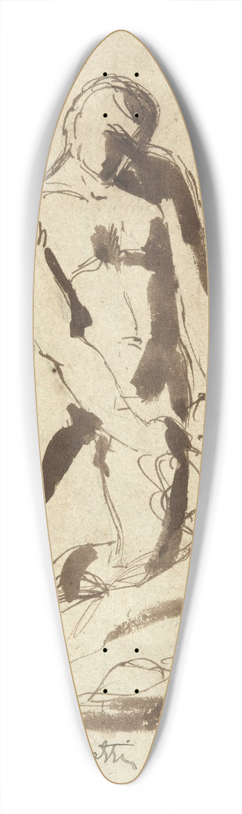 Lon Bonnat - Etude pour La Jeunesse de Samson 39.3 inch art pintail longboard deck