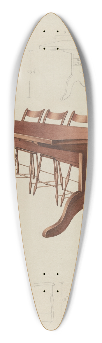 Lon Cronk - Shaker Dining Table and Chairs 39.3 inch art pintail longboard deck