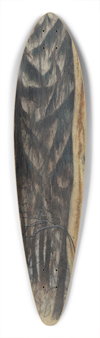 Lon Spilliaert - Fort de sapins 39.3 inch art pintail longboard deck