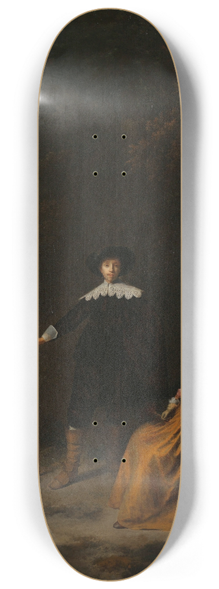 Gerrit Dou - Portrait of a Couple in a Landscape 8.25 inch art skate deck
