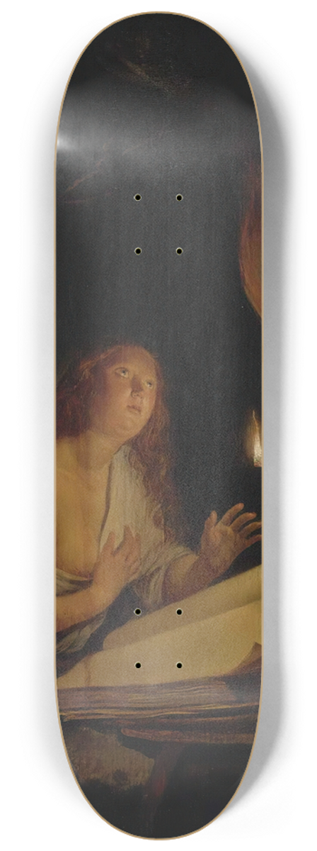 Gerrit Dou - ThePenitentMagdalene By Candlelight 8.25 inch art skate deck