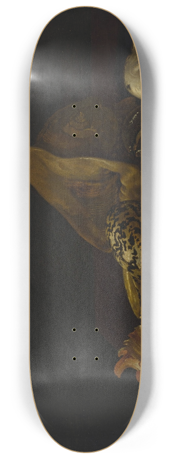 Abraham Van Calraet - Seashells in a purple tapestry 8.25 inch art skate deck