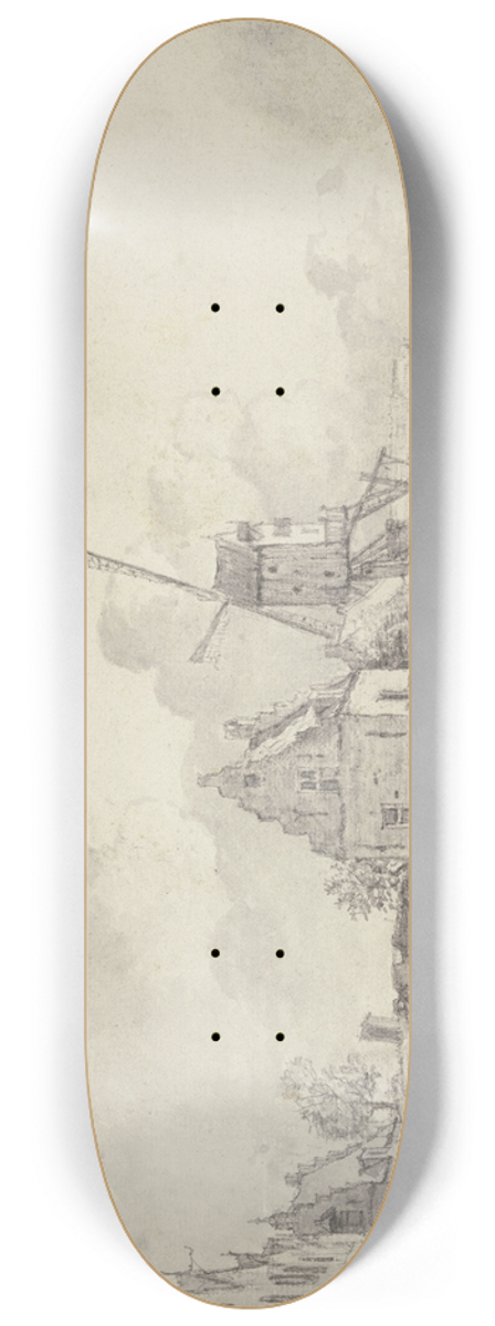 Gerrit Lamberts - The old harbour of Nijmegen 8.25 inch art skate deck
