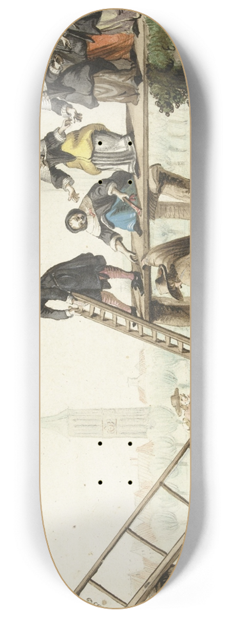 Gesina ter Borch - De gebroken brug, Harmen ter Borch, c. 1655 8.25 inch art skate deck