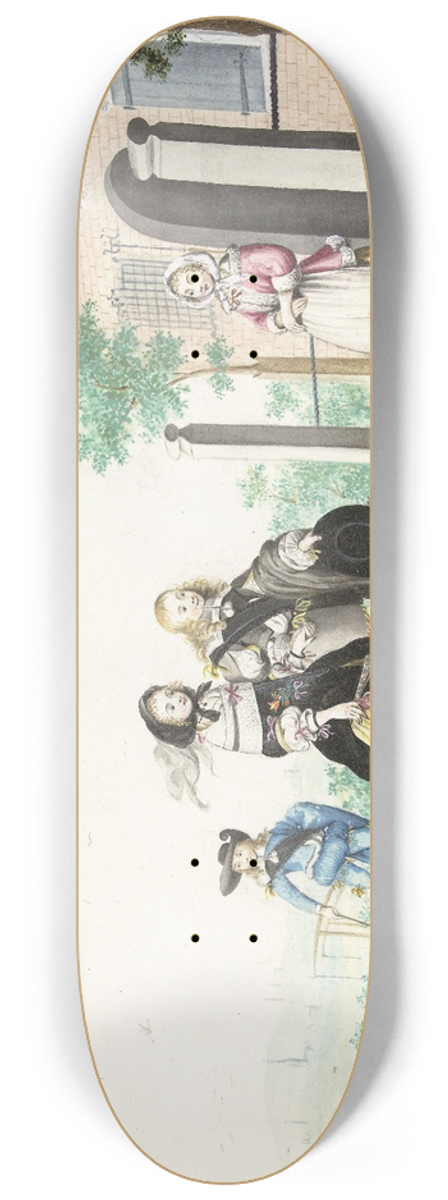 Gesina ter Borch - Stel begroet een dame bij de deur van een landhuis 8.25 inch art skate deck