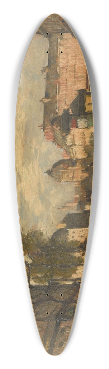 Louis Braquaval - La place Saint-Michel  Paris 39.3 inch art pintail longboard deck