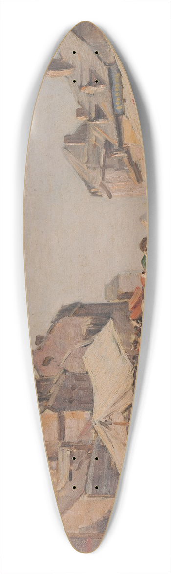 Louis Braquaval - Le march de Cayeux-sur-Mer 39.3 inch art pintail longboard deck