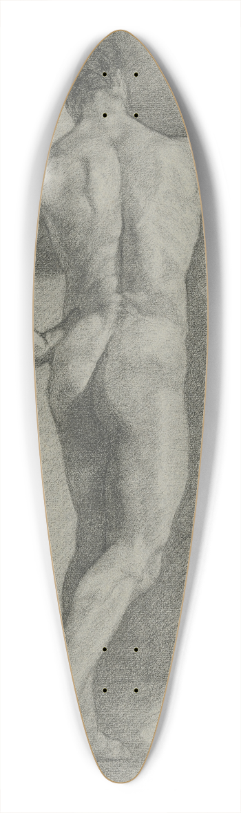 Louis Eysen - Male nude from behind 39.3 inch art pintail longboard deck