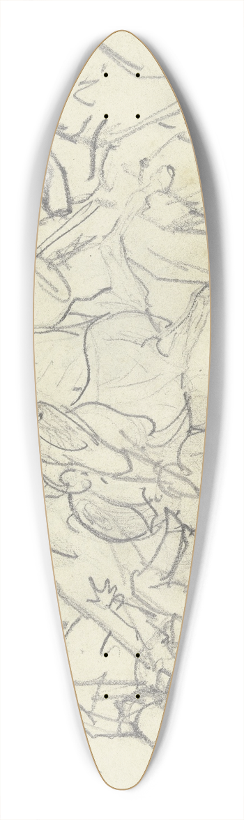 Louis Ferdinand Von Rayski - Cavalery battle 39.3 inch art pintail longboard deck