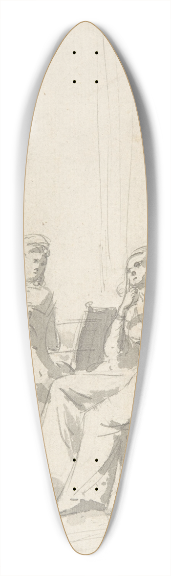 Louis Lopold Boilly - Conversation Piece 39.3 inch art pintail longboard deck