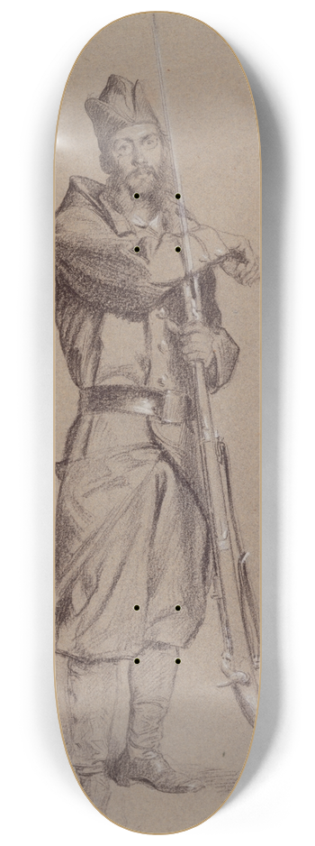 Alexandre Bida - Portrait de G. Fouret pendant le sige de Paris. 8.25 inch art skate deck