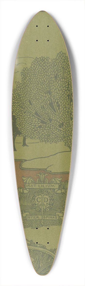 Louis Rhead - Meadow-grass by Alice Brown 39.3 inch art pintail longboard deck