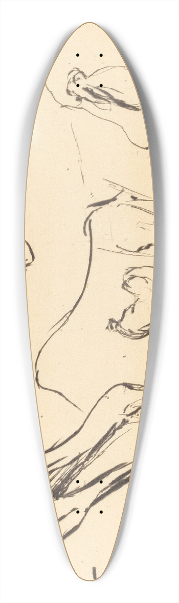 Lovis Corinth - Animal Studies (Verschiedene Tierstudien) 39.3 inch art pintail longboard deck