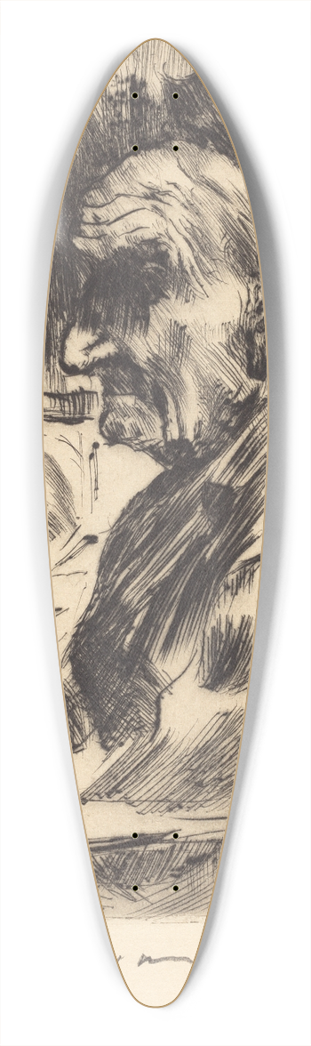 Lovis Corinth - Old Man (Alter Mann) 39.3 inch art pintail longboard deck
