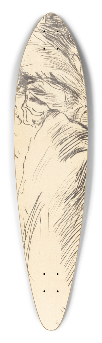 Lovis Corinth - The Sick Child (Das Kranke Kind) 39.3 inch art pintail longboard deck
