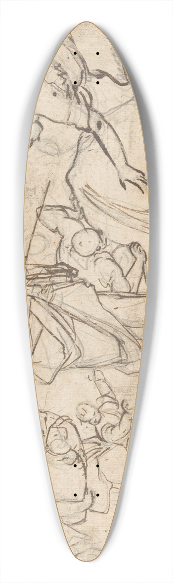 Luca Giordano - Moses Striking the Rock 39.3 inch art pintail longboard deck