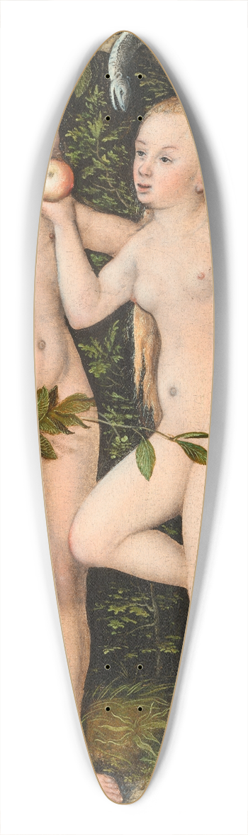 Lucas Cranach the Elder - Adam and Eve 39.3 inch art pintail longboard deck