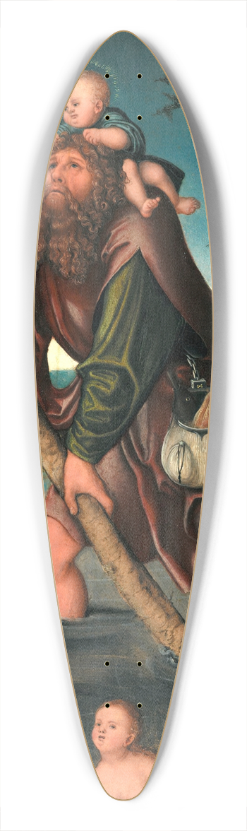 Lucas Cranach the Elder - Saint Christopher 39.3 inch art pintail longboard deck