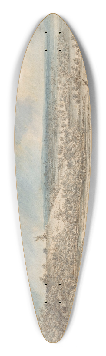 Lucas van Uden - Uitgestrekt landschap 39.3 inch art pintail longboard deck