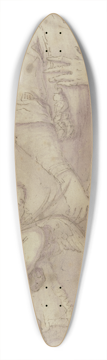 Ludovico Carracci - Der Heilige Crispinus mit einem Engel in einer Nische 39.3 inch art pintail longboard deck