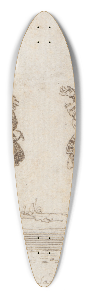 Ludovico Sardagna - TwoCourtiers 39.3 inch art pintail longboard deck