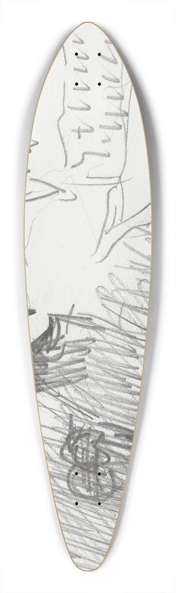 Ludvig Karsten - Landskap med figurer 39.3 inch art pintail longboard deck