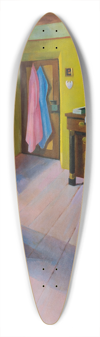 Ludwig Ferdinand Graf - Lndliches Interieur 39.3 inch art pintail longboard deck