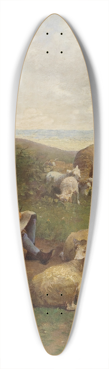 Luigi Chialiva - A Young Shepherd With His Flock 39.3 inch art pintail longboard deck