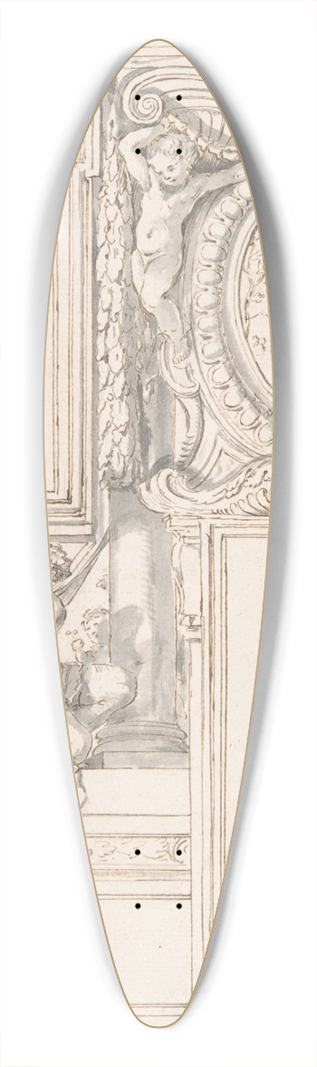 Luigi Garzi - Design Wall Elevation with Stucco and Painted Decorations 39.3 inch art pintail longboard deck
