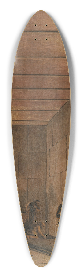 Luigi Mayer - Arab men discovering an ancient tomb 39.3 inch art pintail longboard deck