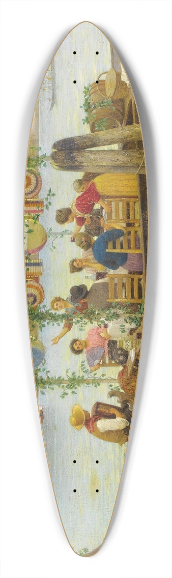 Luigi Pastega - A Festive Dinner 39.3 inch art pintail longboard deck