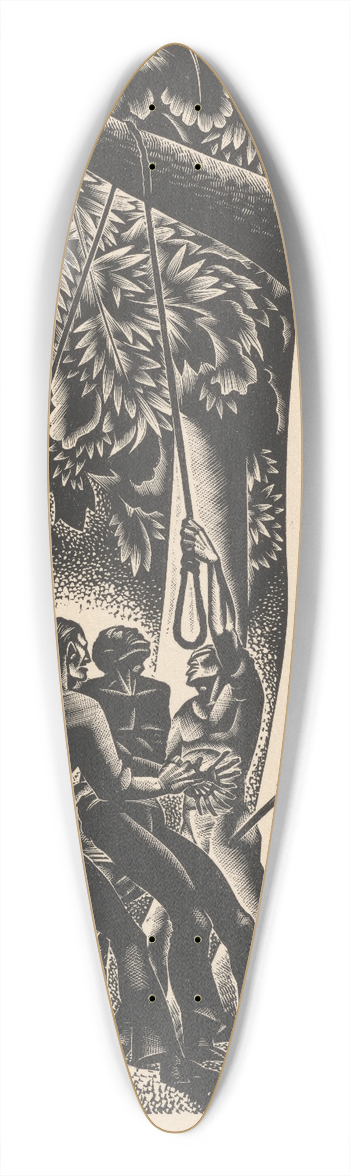 Lynd Ward - Getting ready for Hanging (Lynching) 39.3 inch art pintail longboard deck