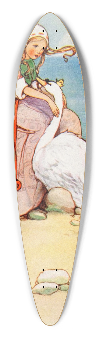 Mabel Lucie Attwell - The Wild Swans 39.3 inch art pintail longboard deck