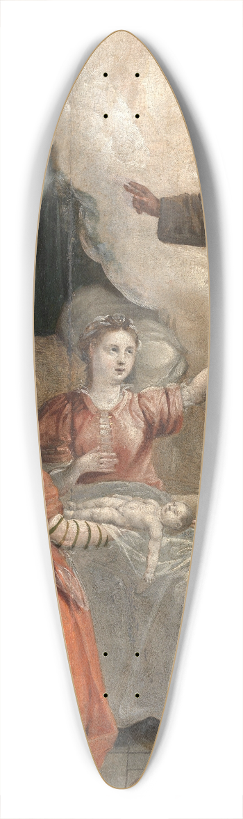 Maerten De Vos - Saint Didacus Helps with a Difficult Birth 39.3 inch art pintail longboard deck