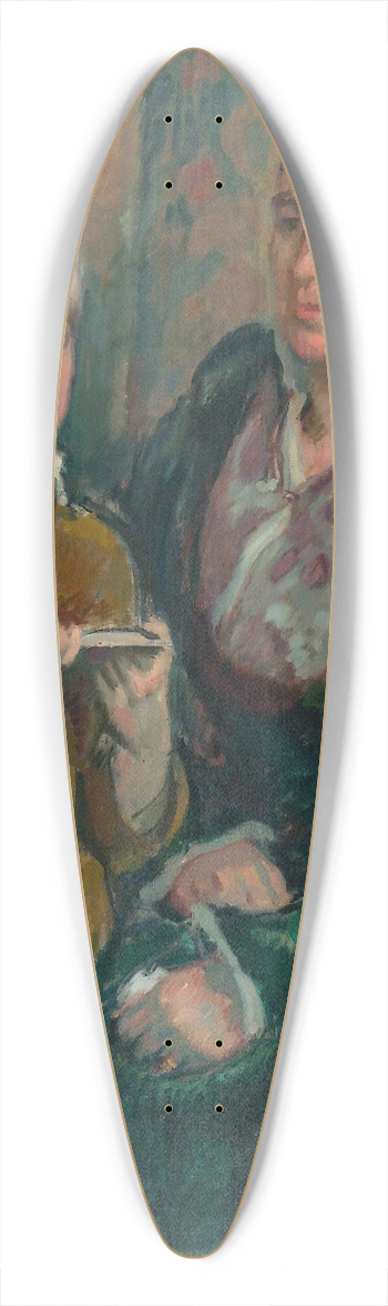 Magnus Enckell - Mrs. Esther Cederhvarf with Her Son 39.3 inch art pintail longboard deck