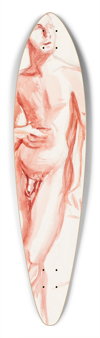 Magnus Enckell - Poseeraava alaston mies 39.3 inch art pintail longboard deck