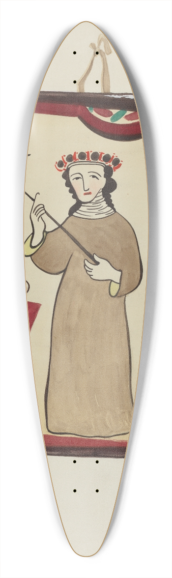 Majel G. Claflin - Retablo-Santa Rita 39.3 inch art pintail longboard deck