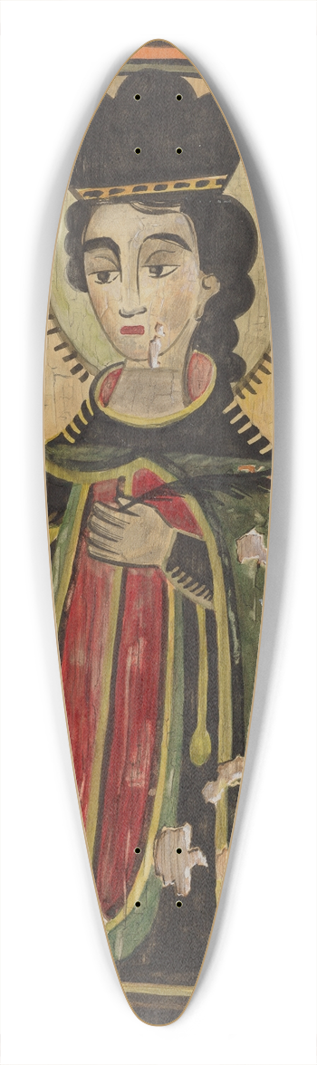 Majel G. Claflin - Retablo  St. Procopio 39.3 inch art pintail longboard deck