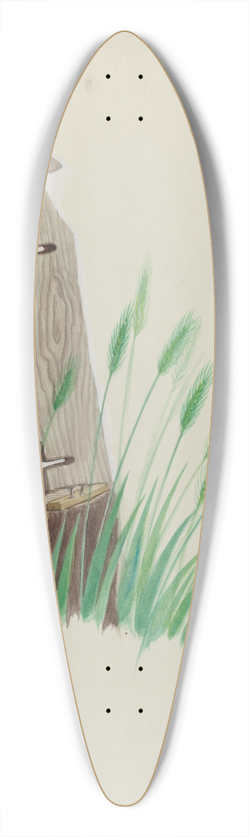 Majel G. Claflin - Wooden Grave Marker 39.3 inch art pintail longboard deck