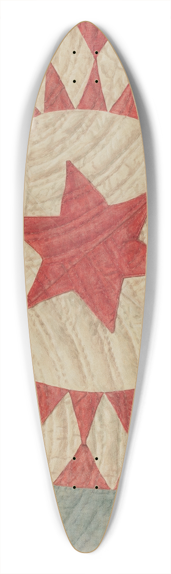 Manuel G. Runyan - Star & Ring Quilt 39.3 inch art pintail longboard deck