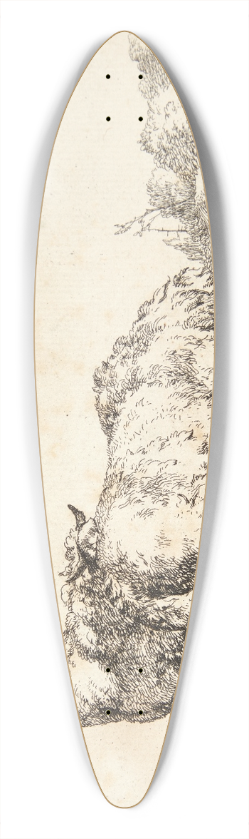 Marcus de Bye - Grssende fr, vendt mod hjre 39.3 inch art pintail longboard deck