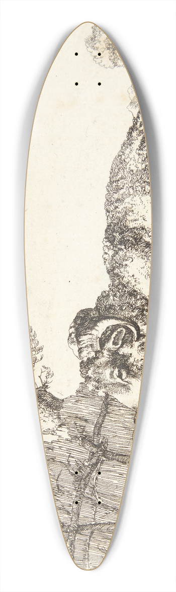 Marcus de Bye - Liggende vdder, vendt mod venstre 39.3 inch art pintail longboard deck