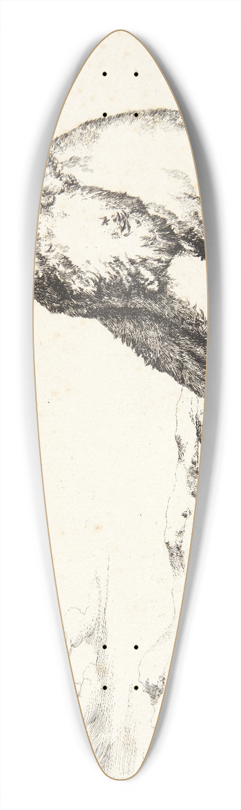 Marcus de Bye - Siddende bjrn, vendt mod venstre 39.3 inch art pintail longboard deck