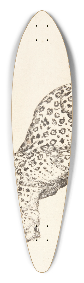 Marcus de Bye - Siddende hunleopard, vendt mod venstre 39.3 inch art pintail longboard deck