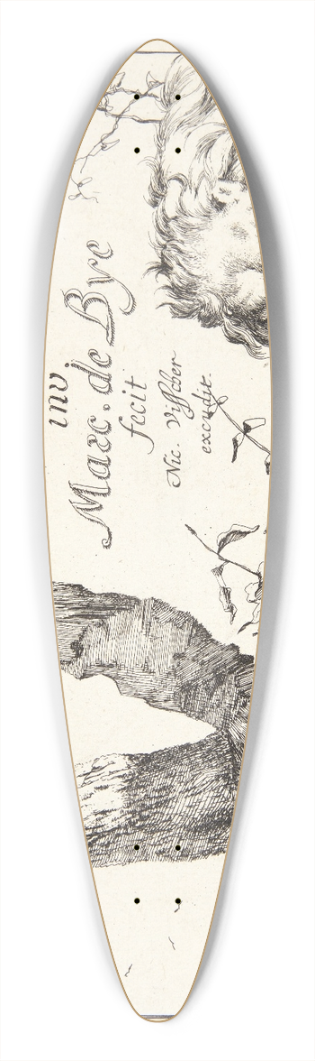 Marcus de Bye - Titelblad til Lver, bjrne, ulve og svin 39.3 inch art pintail longboard deck