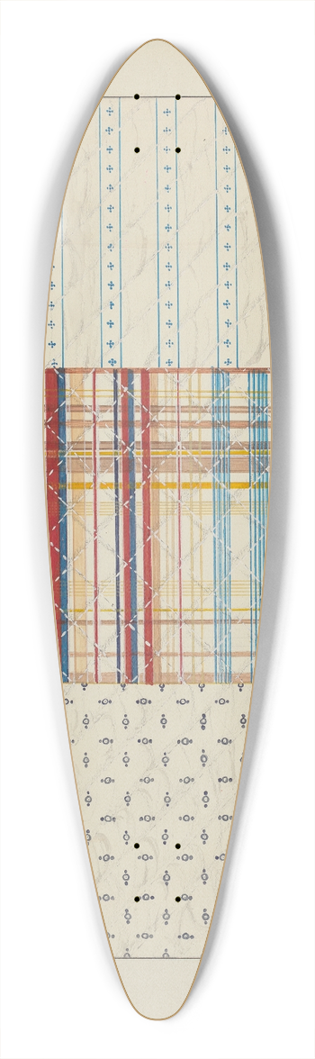 Margaret Linsley - Quilt Patchwork 39.3 inch art pintail longboard deck